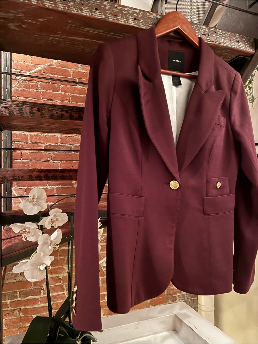 Smythe Dutchess Burgundy Blazer with cut out - size 8
